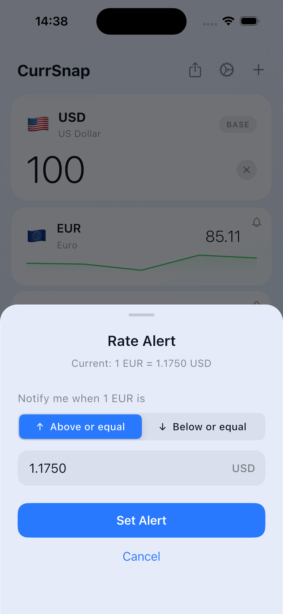 Rate alerts