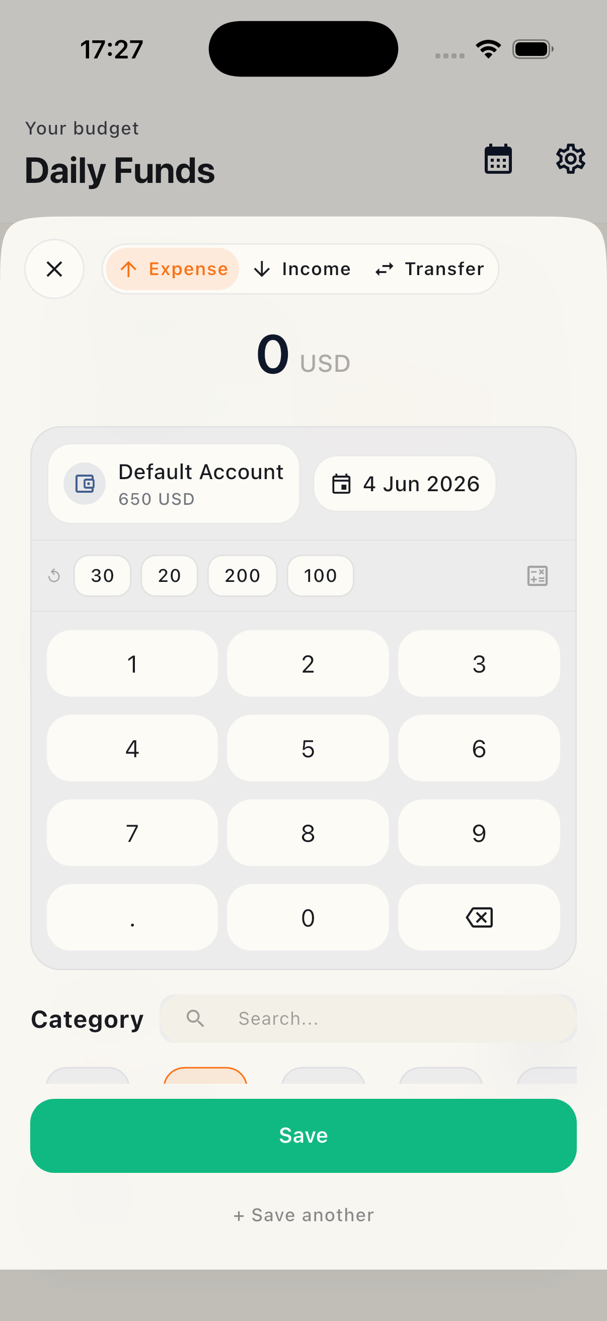 Adding a new transaction