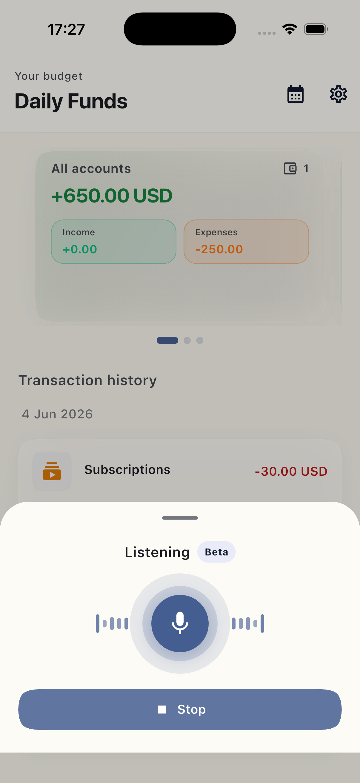 Voice input listening