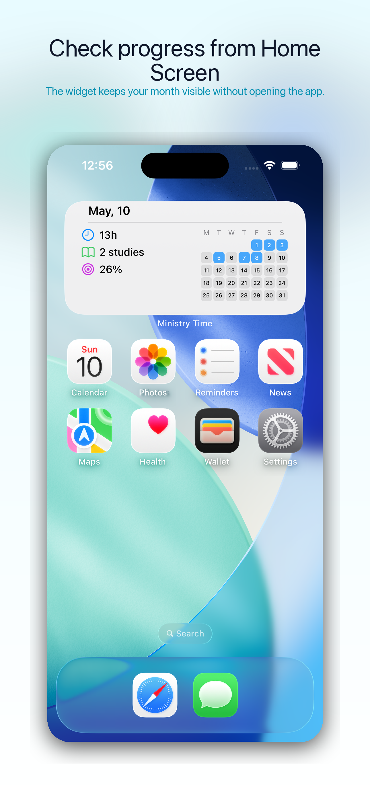 iOS home screen widget