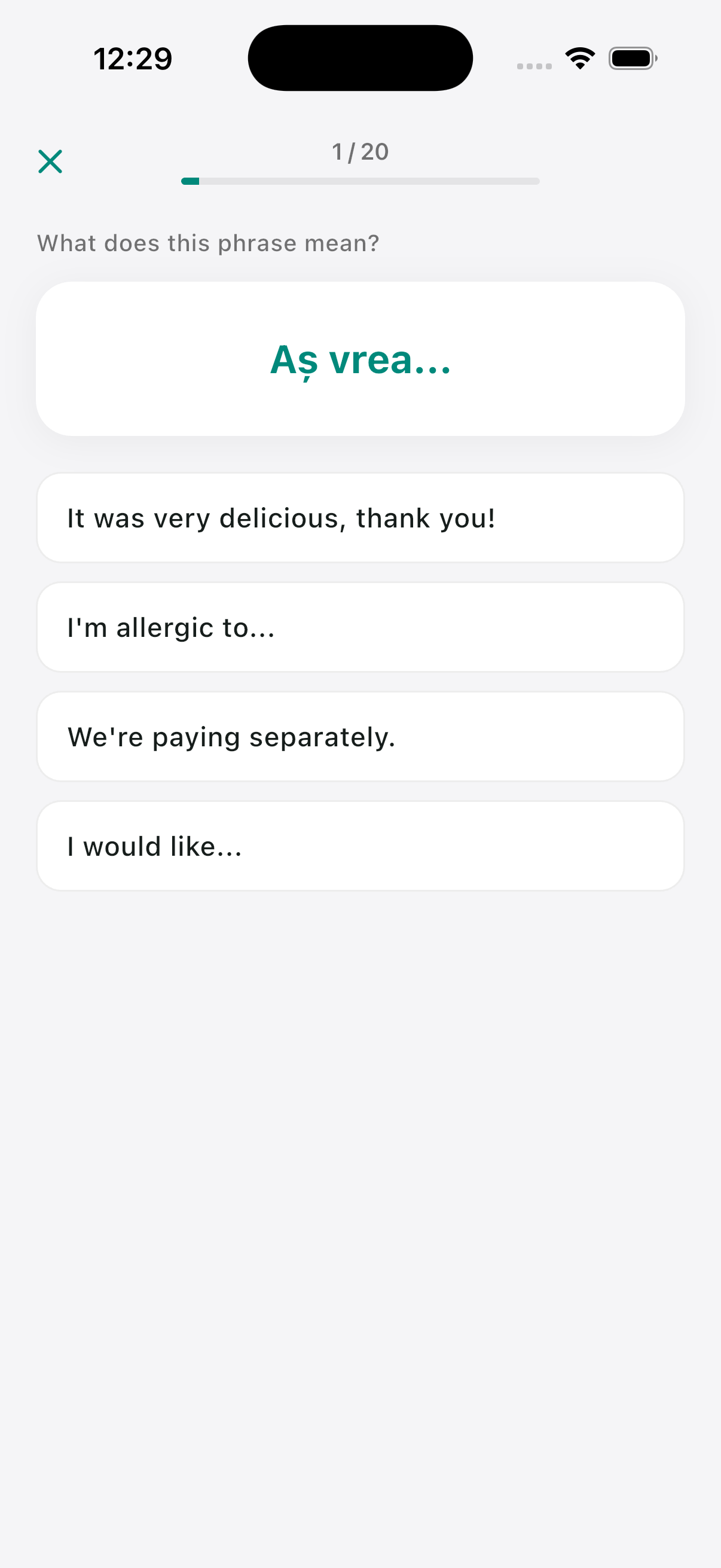 Phrase quiz